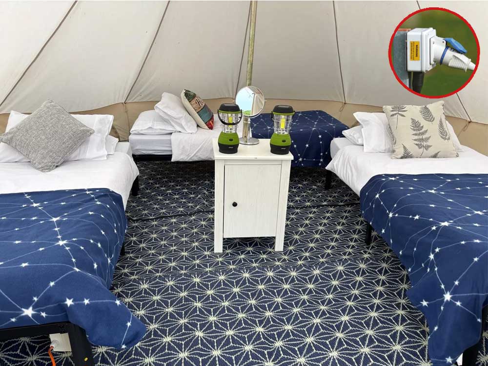 Furnished Bell Tent with Electric Hook Up